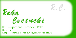 reka csetneki business card